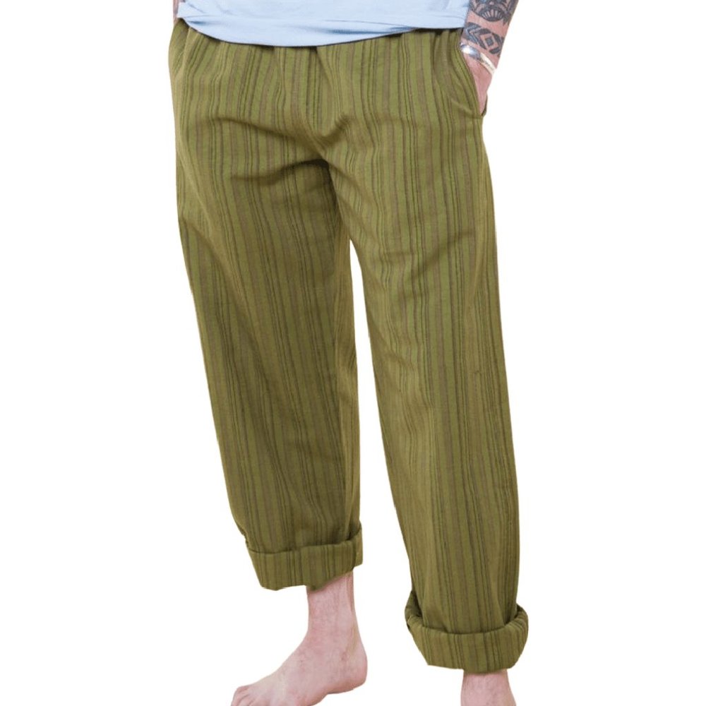 Mens Comfy Casual Loose Fit Lounge Pants with Striping